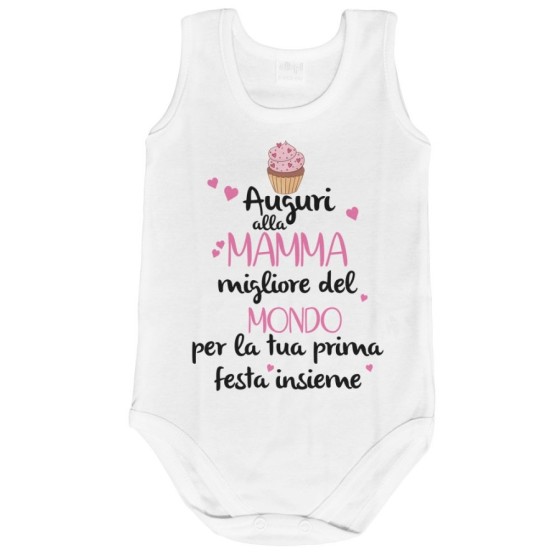 Body neonato zeppola auguri al mamma migliore del mondo per la tua prima festa insieme Per la mamma