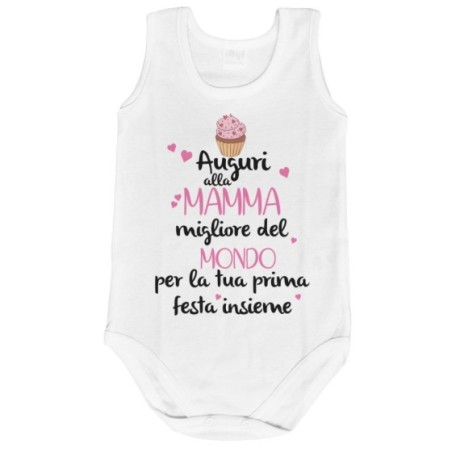Body neonato zeppola auguri al mamma migliore del mondo per la tua prima festa insieme Per la mamma