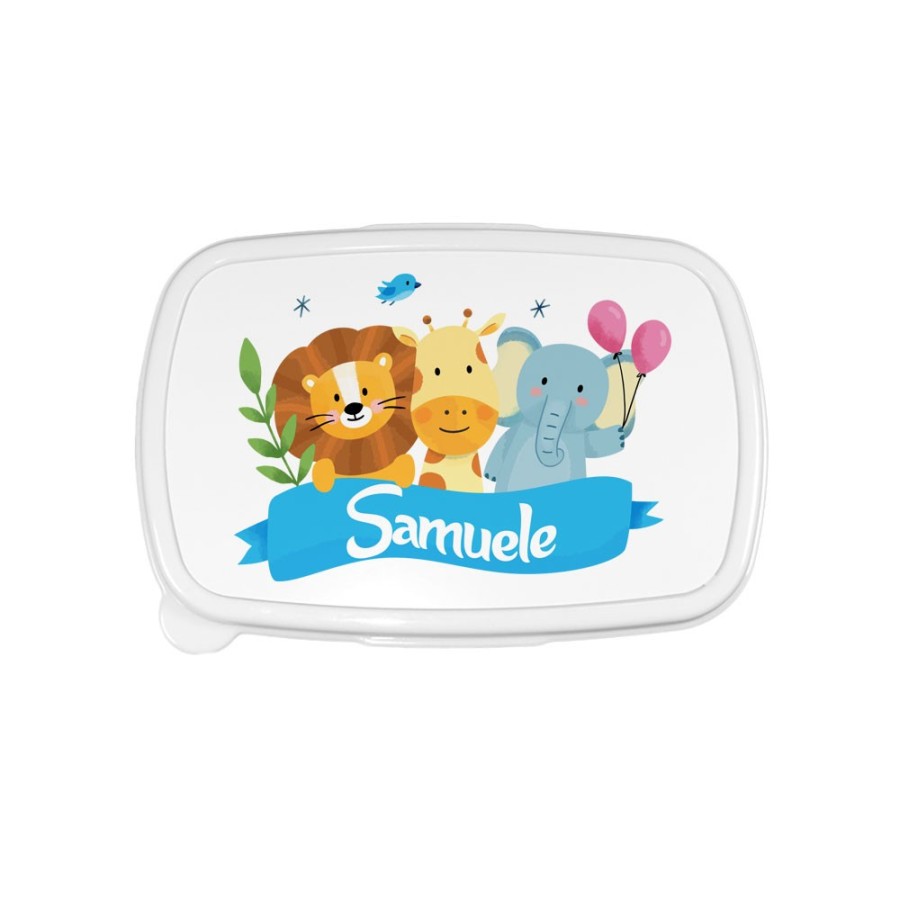 Porta pranzo personalizzato con nome party con gli animali Animali