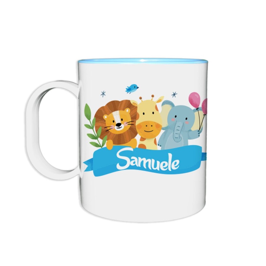 Tazza in plastica personalizzata con nome party con gli animali Animali