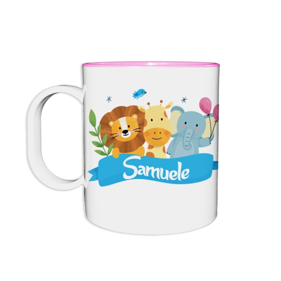 Tazza in plastica personalizzata con nome party con gli animali Animali