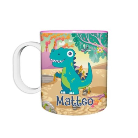 Tazza in plastica personalizzata con nome dinosauro Animali