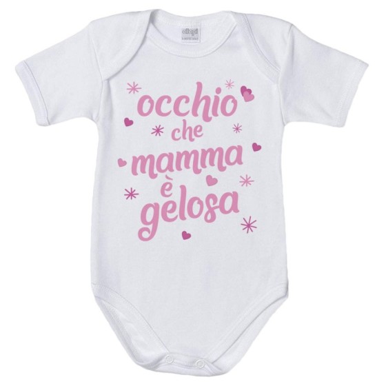 Body neonato occhio che mamma è gelosa con cuori e stelle Per la mamma