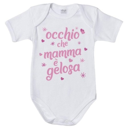 Body neonato occhio che mamma è gelosa con cuori e stelle Per la mamma