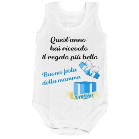 Body neonato personalizzato con nome mamma quest'anno hai...