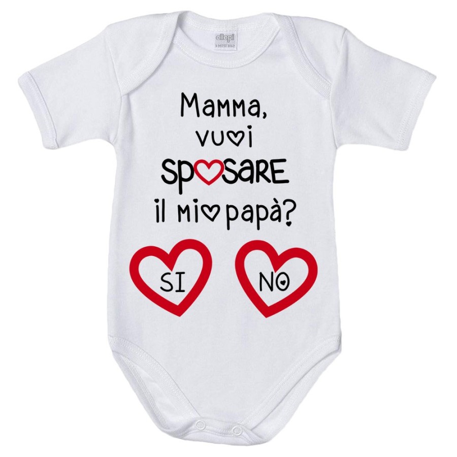Body neonato mamma vuoi sposare il mio papà? si o no? Per la mamma