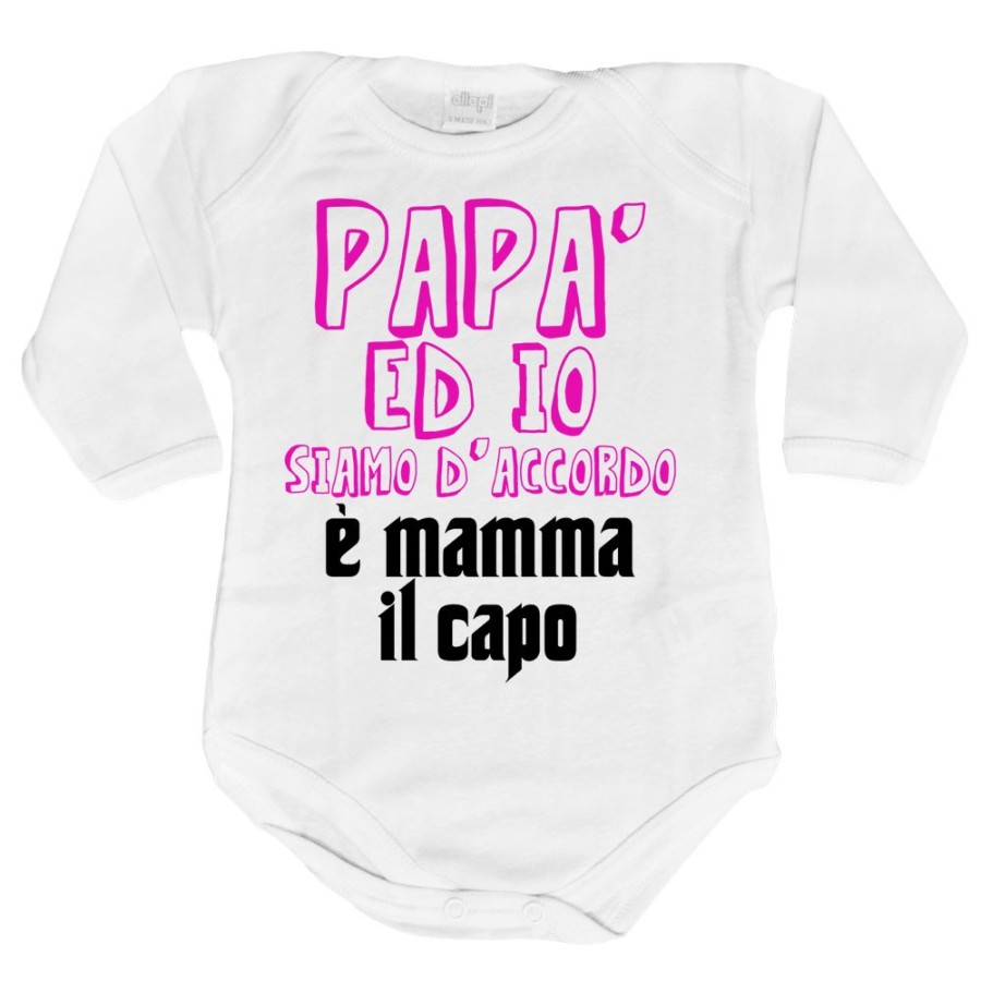 Body neonato papà ed io siamo d'accordo è mamma il capo Per la mamma