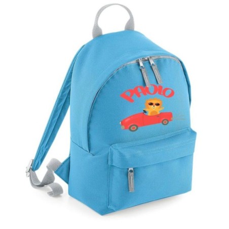 Zaino personalizzato con nome leone in macchina Animali