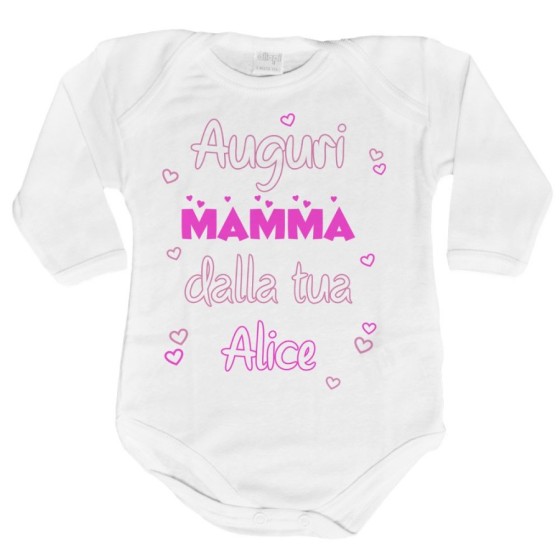 Body neonata personalizzato con nome auguri mamma dalla tua Per la mamma
