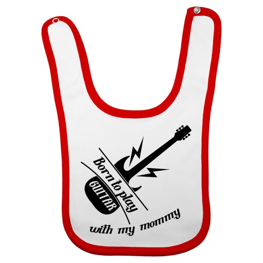 Bavaglino neonato born to play guitar with my mommy Per la mamma