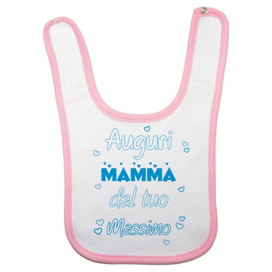 Bavaglino neonata personalizzato con nome auguri mamma dalla tua Per la mamma