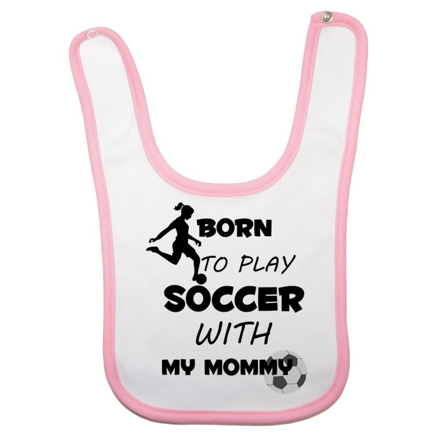Bavaglino neonato born to play soccer with my mommy Per la mamma