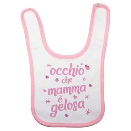 Bavaglino neonato occhio che mamma è gelosa con cuori e...