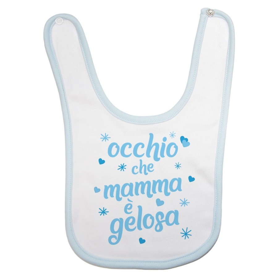 Bavaglino neonato occhio che mamma è gelosa con cuori e stelle Per la mamma
