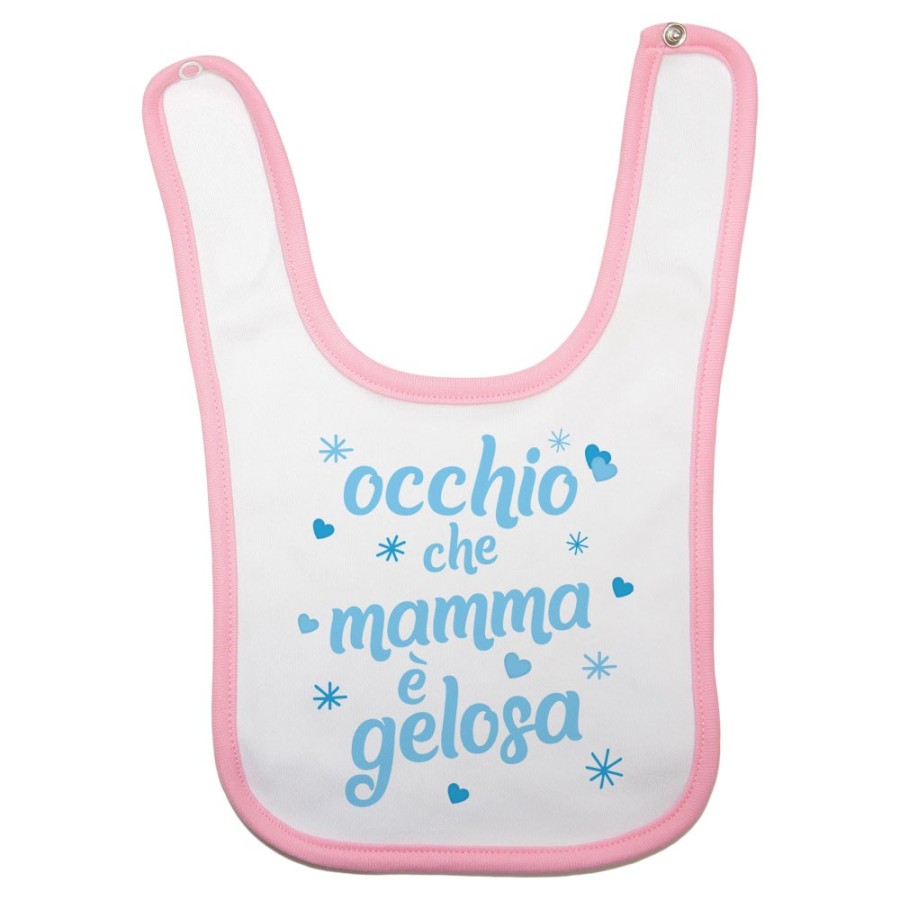 Bavaglino neonato occhio che mamma è gelosa con cuori e stelle Per la mamma