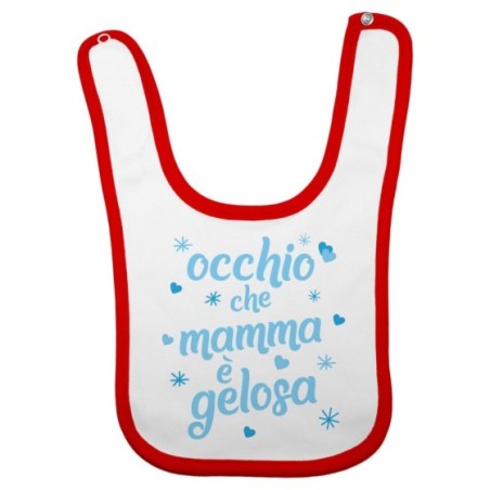 Bavaglino neonato occhio che mamma è gelosa con cuori e stelle Per la mamma