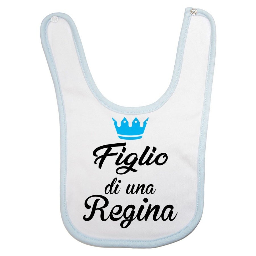 Bavaglino neonato figlio di una regina figlia di una regina con corona azzurra fucsia Per la mamma