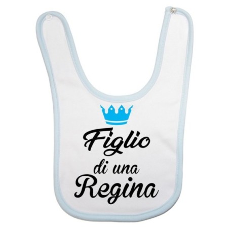 Bavaglino neonato figlio di una regina figlia di una regina con corona azzurra fucsia Per la mamma