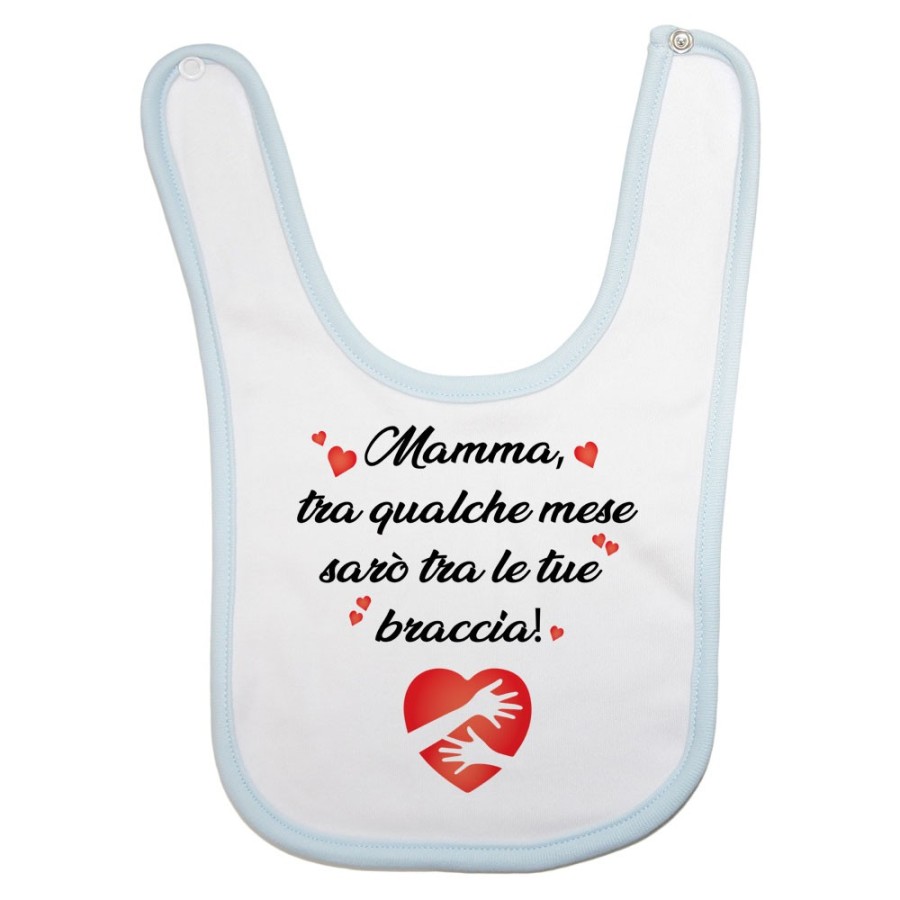 Bavaglino neonato mamma tra qualche mese sarò tra le tue braccia Per la mamma