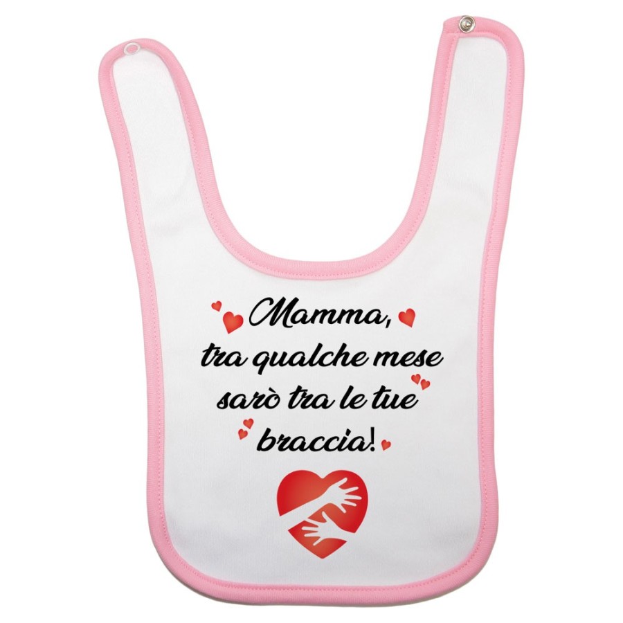 Bavaglino neonato mamma tra qualche mese sarò tra le tue braccia Per la mamma