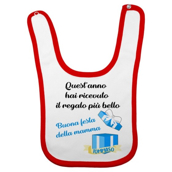 Bavaglino neonato personalizzato con nome mamma quest'anno hai ricevuto il regalo più bello Per la mamma