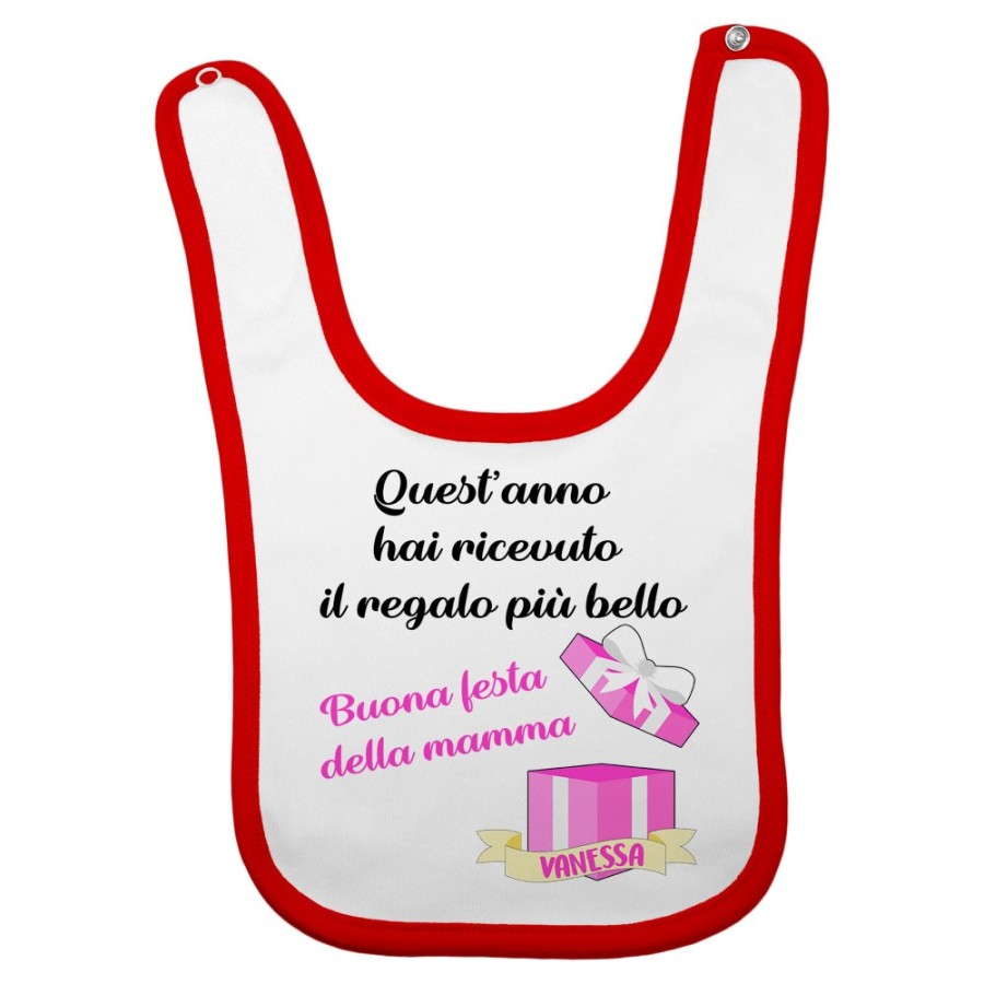 Bavaglino neonato personalizzato con nome mamma quest'anno hai ricevuto il regalo più bello Per la mamma