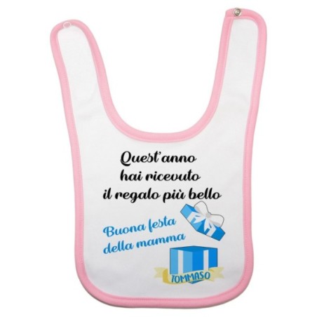 Bavaglino neonato personalizzato con nome mamma quest'anno hai ricevuto il regalo più bello Per la mamma