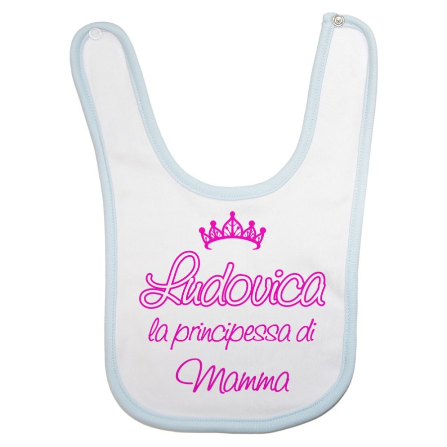Bavaglino neonato personalizzato con nome il principe di mamma la principessa di mamma e corona Per la mamma