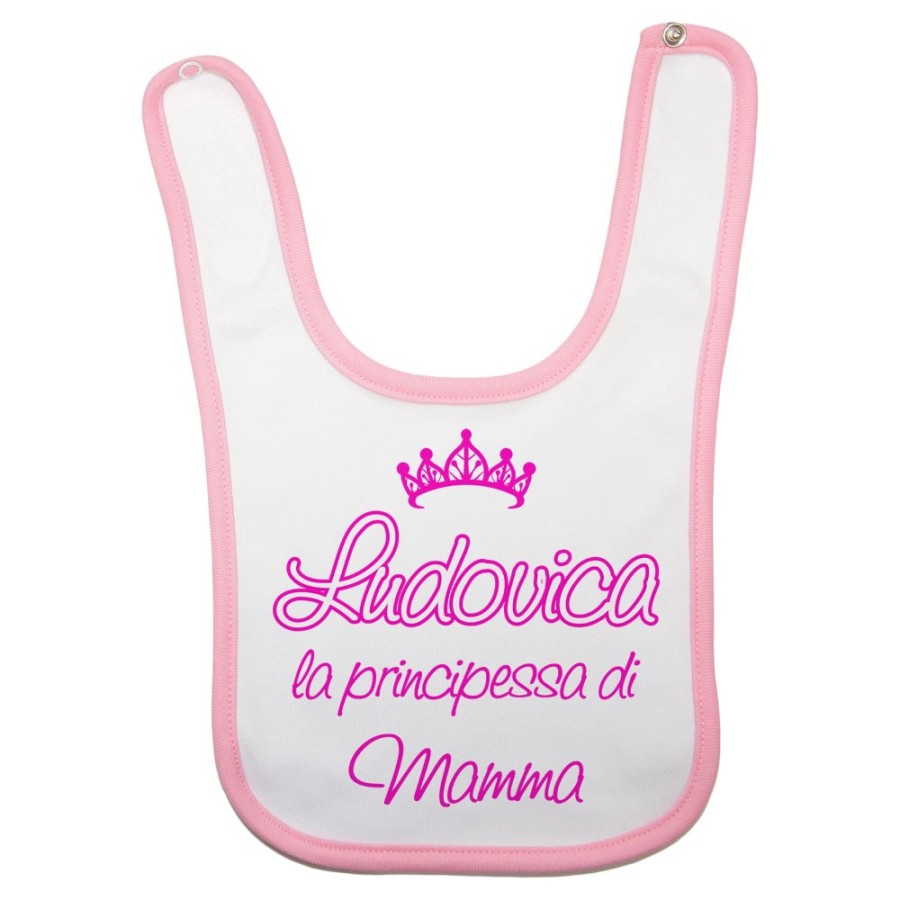 Bavaglino neonato personalizzato con nome il principe di mamma la principessa di mamma e corona Per la mamma