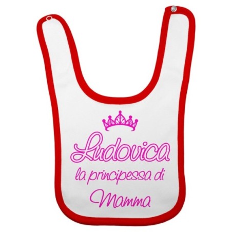 Bavaglino neonato personalizzato con nome il principe di mamma la principessa di mamma e corona Per la mamma