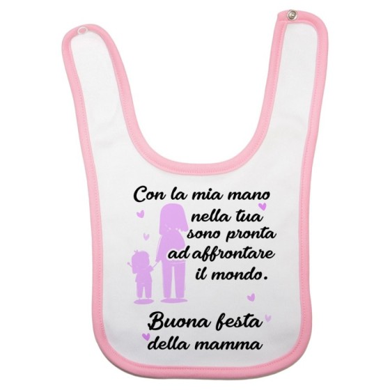 Bavaglino neonato con la mia mano nella tua sono pronta ad affrontare il mondo Per la mamma