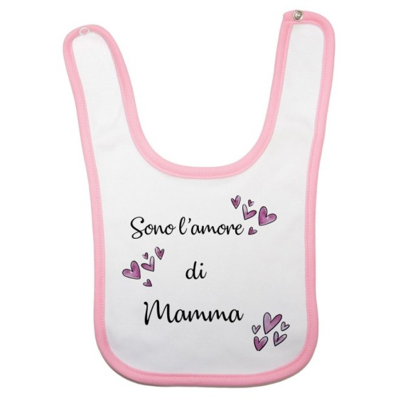 Bavaglino neonato sono l'amore di mamma cuori watercolor Per la mamma