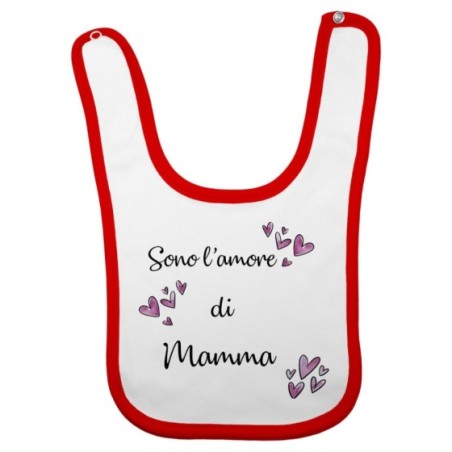 Bavaglino neonato sono l'amore di mamma cuori watercolor Per la mamma