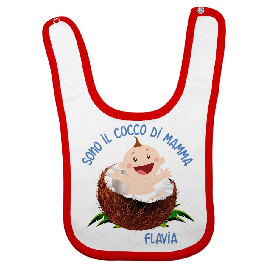 Bavaglino neonato personalizzato con nome sono il cocco di mamma Per la mamma