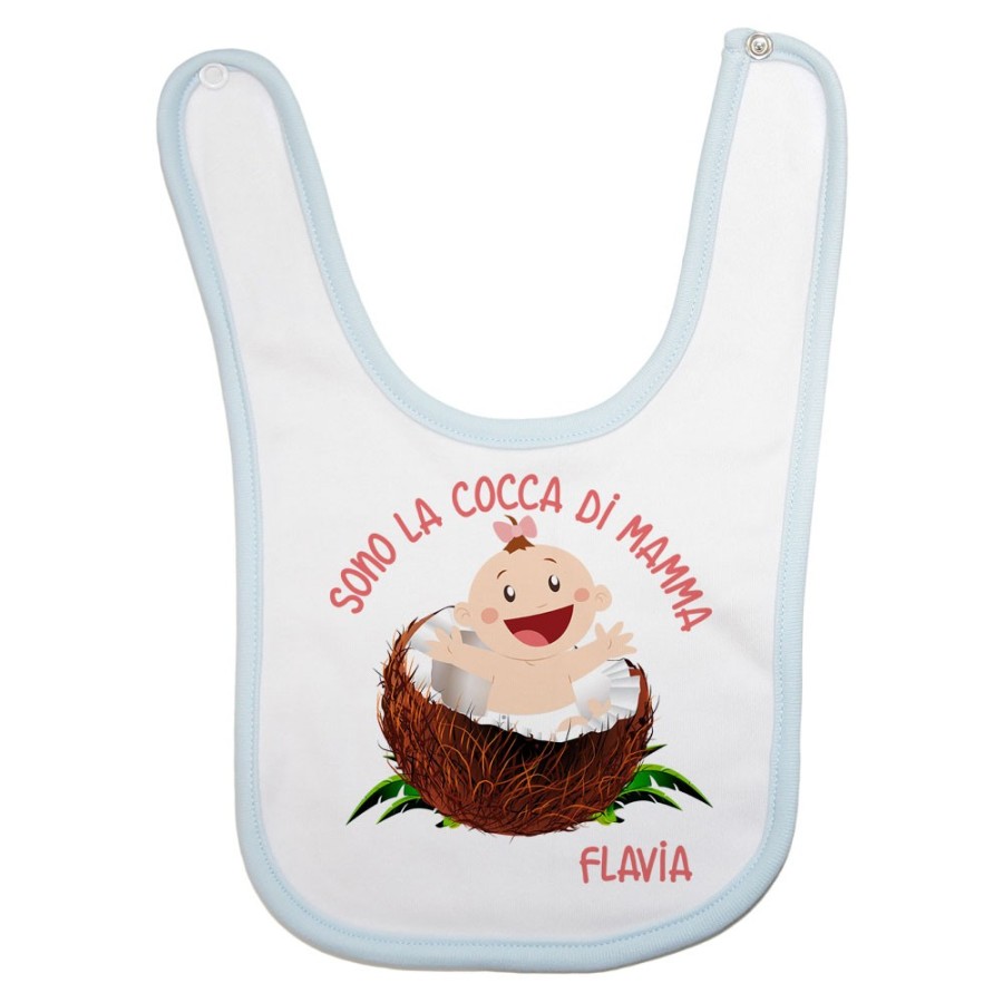 Bavaglino neonato personalizzato con nome sono il cocco di mamma Per la mamma