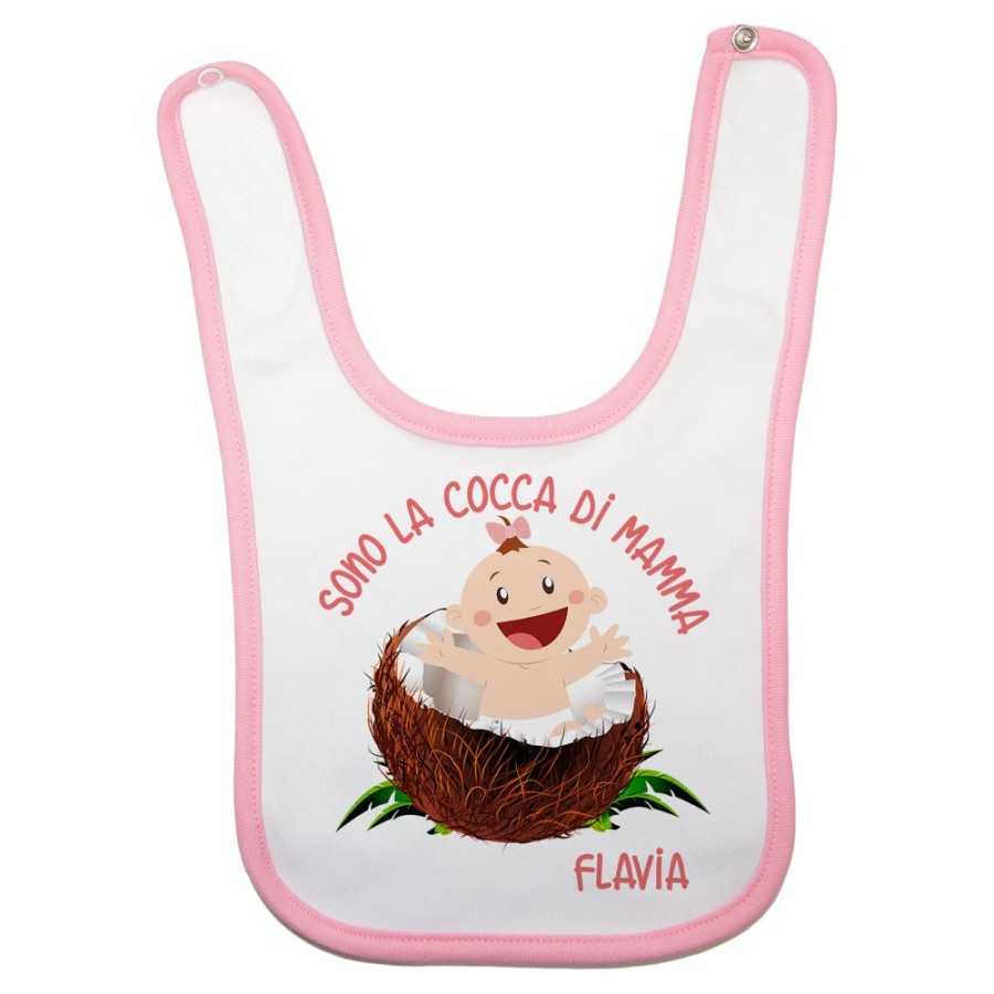 Bavaglino neonato personalizzato con nome sono il cocco di mamma Per la mamma