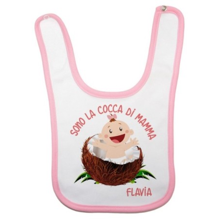 Bavaglino neonato personalizzato con nome sono il cocco di mamma Per la mamma