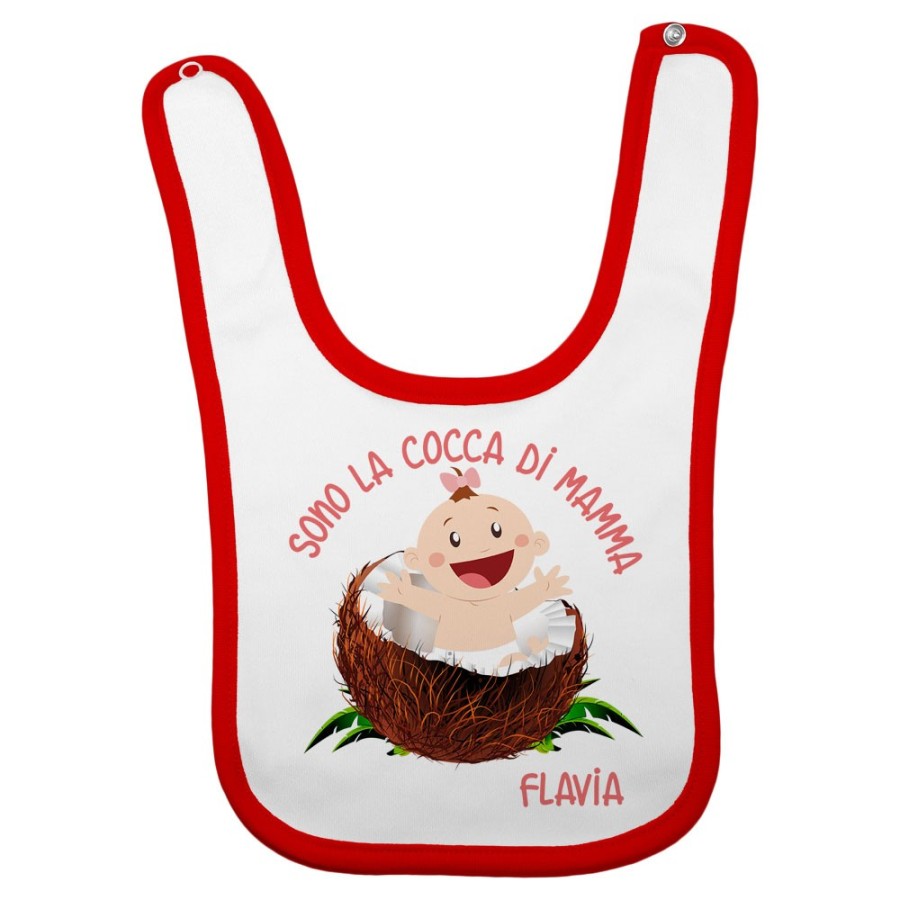 Bavaglino neonato personalizzato con nome sono il cocco di mamma Per la mamma