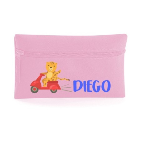 Astuccio personalizzato con nome leopardo sulla vespa Animali