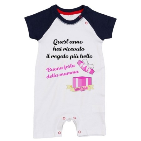 Pagliaccetto neonato personalizzato con nome mamma quest'anno hai ricevuto il regalo più bello Per la mamma