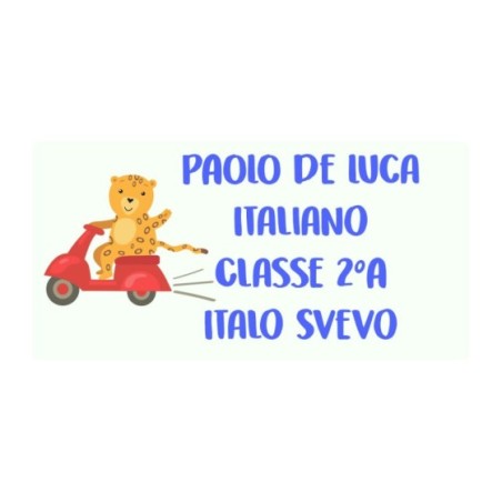 Etichette adesive personalizzate con nome leopardo sulla vespa per quaderni e libri Animali
