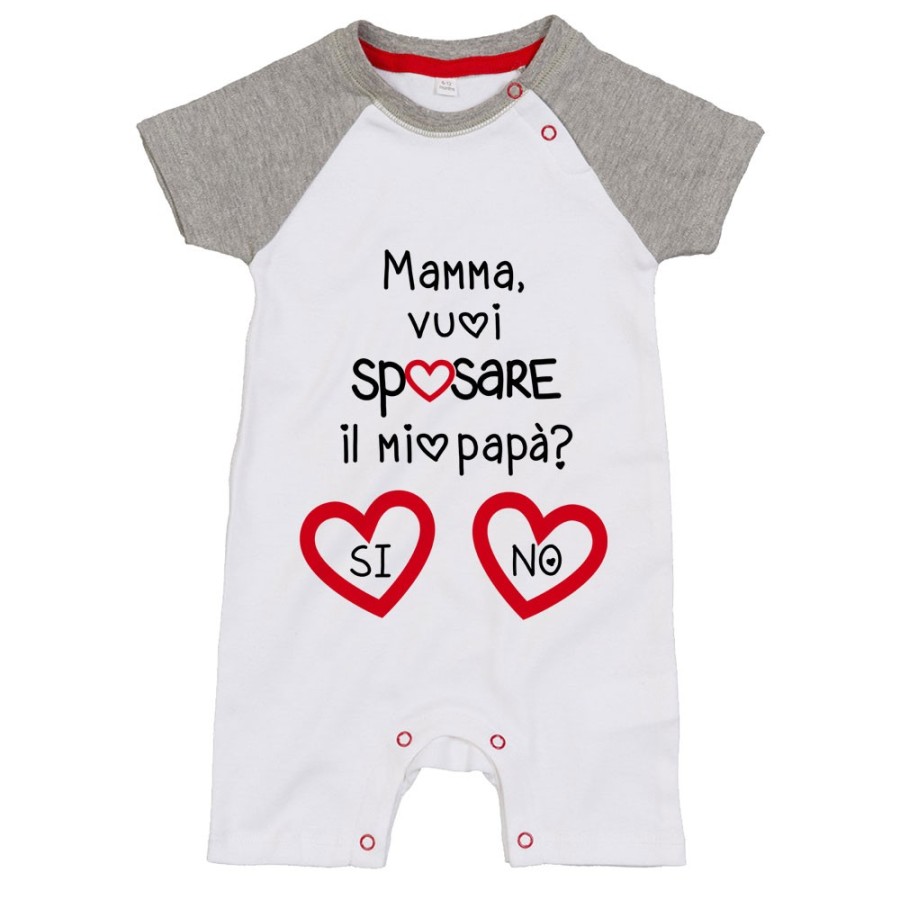 Pagliaccetto neonato mamma vuoi sposare il mio papà? si o no? Per la mamma