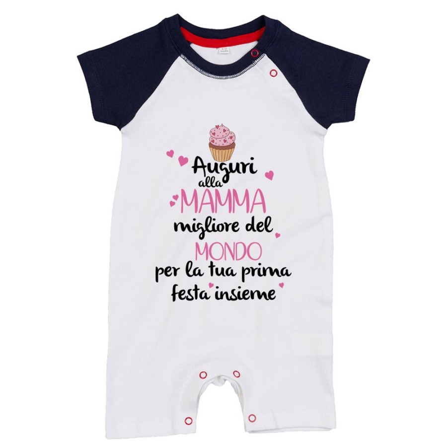 Pagliaccetto neonato zeppola auguri al mamma migliore del mondo per la tua prima festa insieme Per la mamma