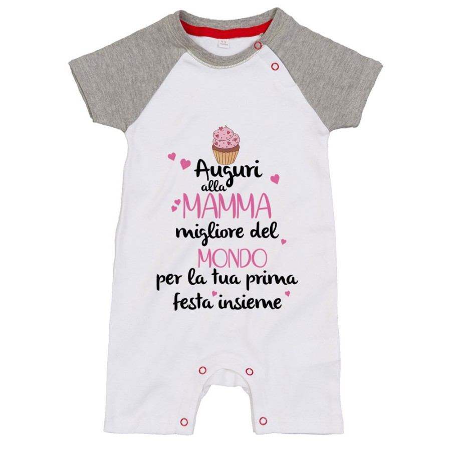 Pagliaccetto neonato zeppola auguri al mamma migliore del mondo per la tua prima festa insieme Per la mamma