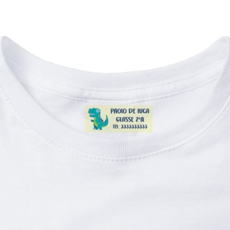 Etichette termoadesive personalizzate con nome dinosauro...