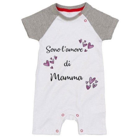 Pagliaccetto neonato sono l'amore di mamma cuori watercolor