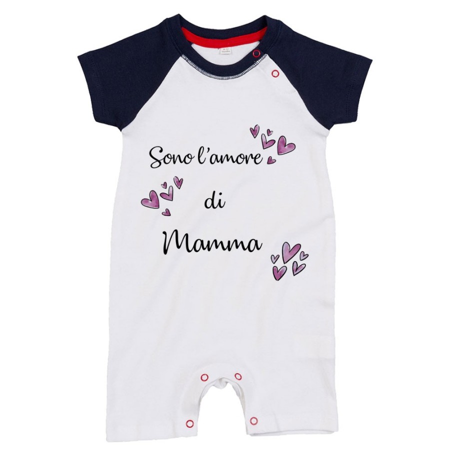 Pagliaccetto neonato sono l'amore di mamma cuori watercolor Per la mamma