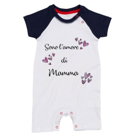 Pagliaccetto neonato sono l'amore di mamma cuori watercolor Per la mamma