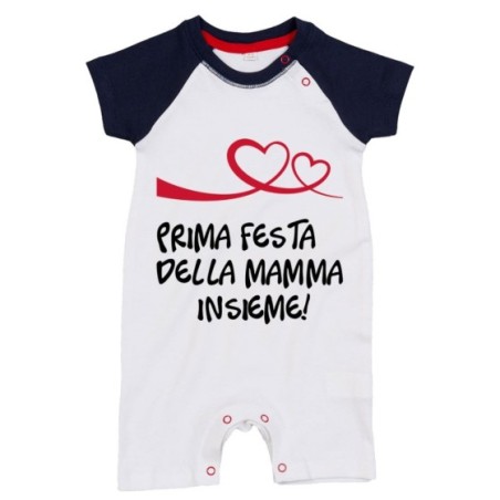 Pagliaccetto neonato prima festa della mamma insieme Per la mamma