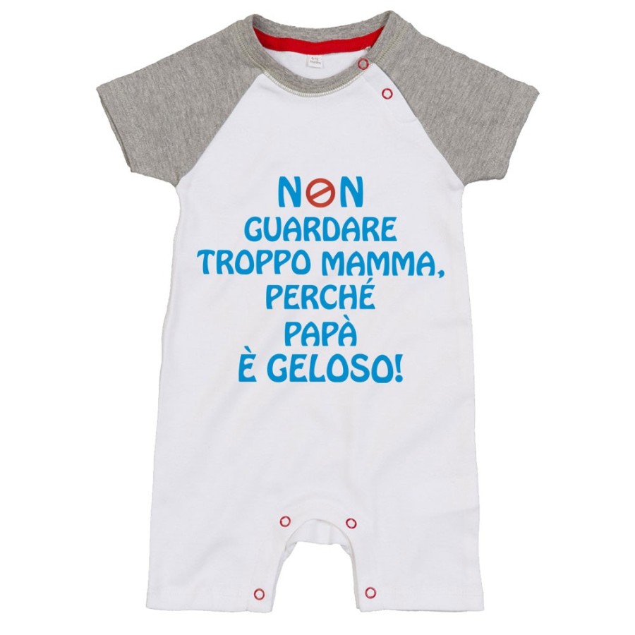Pagliaccetto neonato non guardare troppo mamma perché papà è geloso Per la mamma